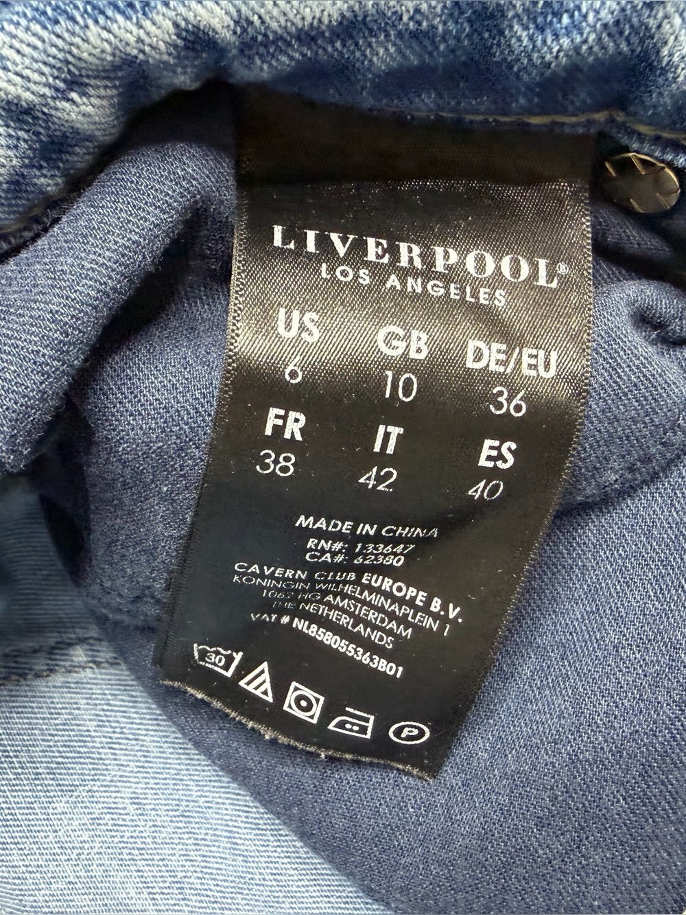 LIVERPOOL Los Angeles Jeans 6 acid wash fray hem straight leg skinny mid rise - Picture 4 of 7